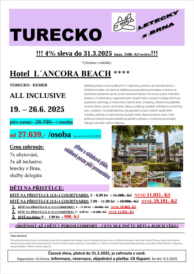 TURECKO - L´ANCORA BEACH